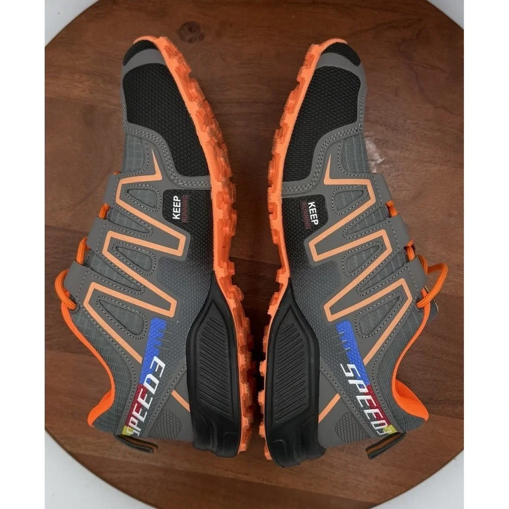 KEEP RUNNING Brand‎ Speed 3 Running Shoes Gray/Orange Size EU 43/US 10-10.5